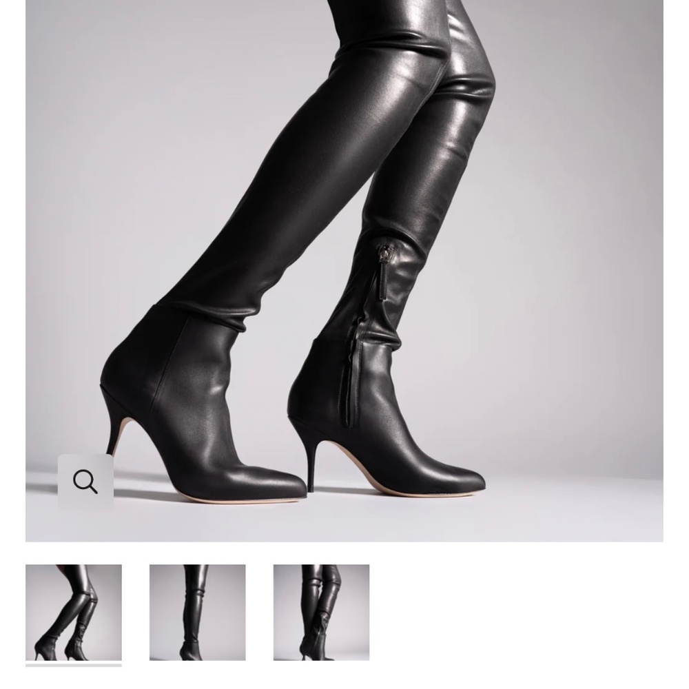 AMINAH ABDUL JILLIL  AZIZAH 3" Leather Thigh High Boot